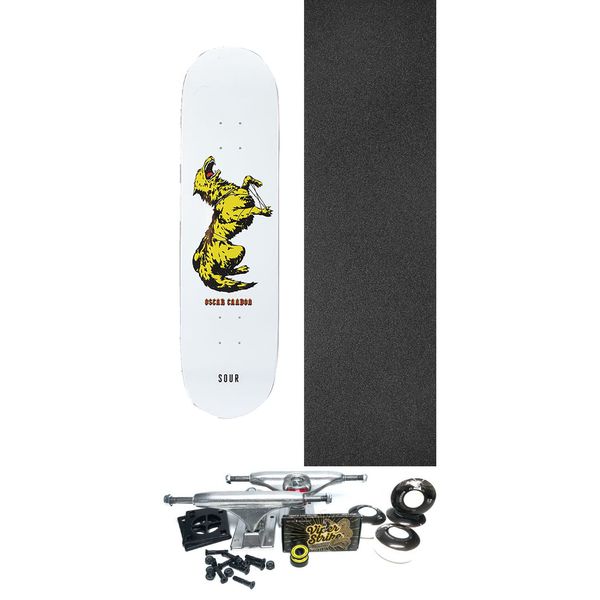 Sour Solution Skateboards Oscar Candon Wolf Skateboard Deck - 8.375" x 32" - Complete Skateboard Bundle